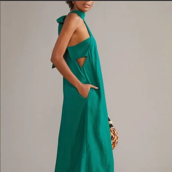 Anthropologie Halter Green Maxi Dress - Picture 3 of 5